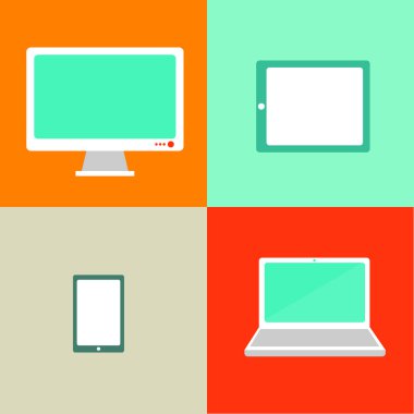 Teknoloji simgeleri, vektör tasarımı