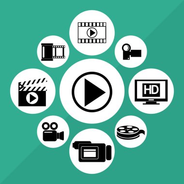 Sinema simgeler vektör tasarımı