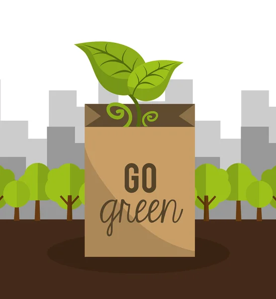 Go green design - Stok Vektor