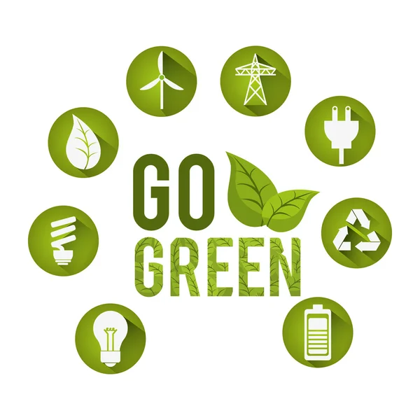 Go green design - Stok Vektor