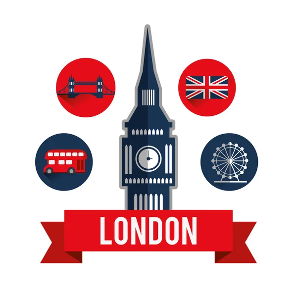 London tereptárgyak design — Stock Vector