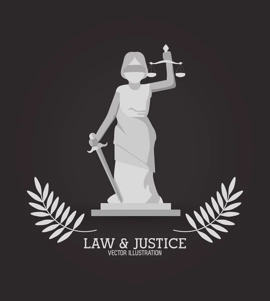 Projeto de ícone de lei e justiça — Vetor de Stock