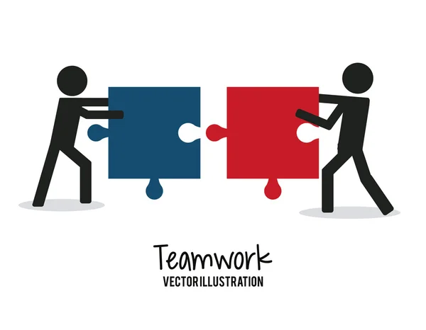 Teamwork und Business Design — Stockvektor