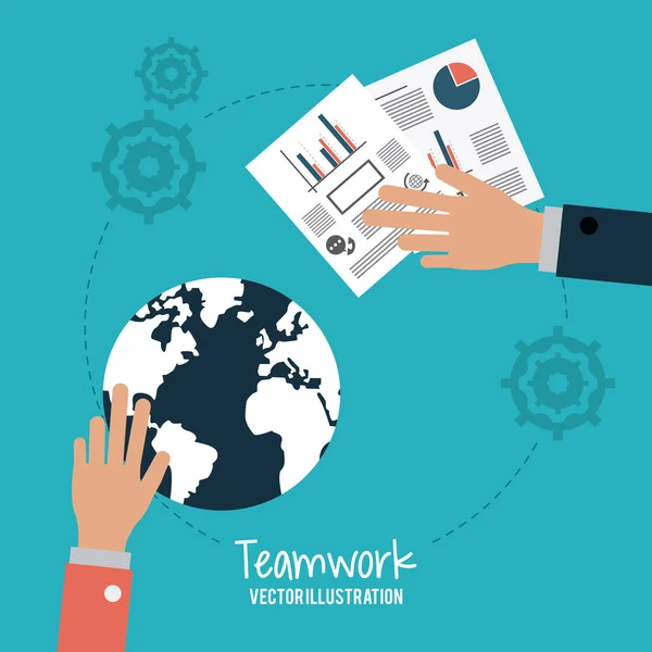 Teamwerk en bedrijf design — Stockvector