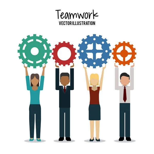 Teamwerk en bedrijf design — Stockvector