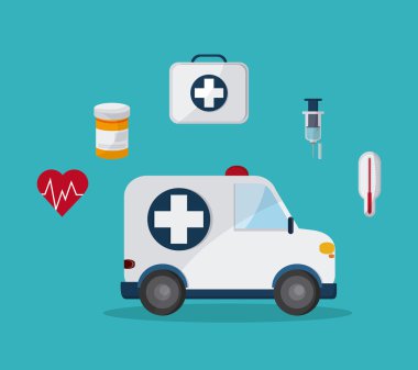 Tıbbi simgeleri tasarım, vektör çizim