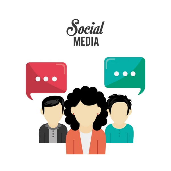 Design de mídia social e tecnologia —  Vetores de Stock