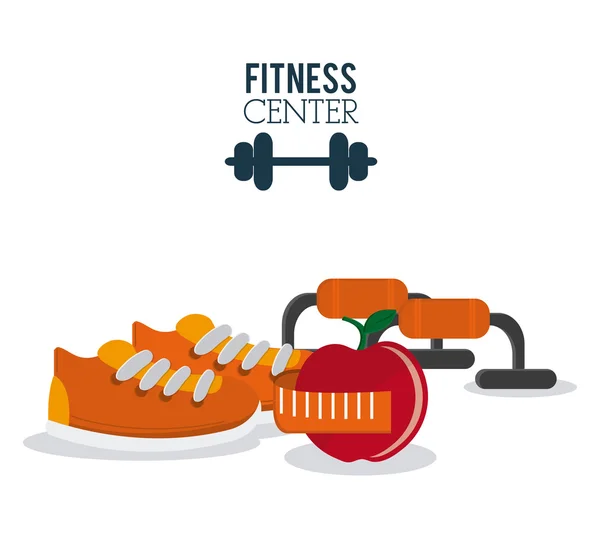 Sportzaal en fitness iconen ontwerp — Stockvector