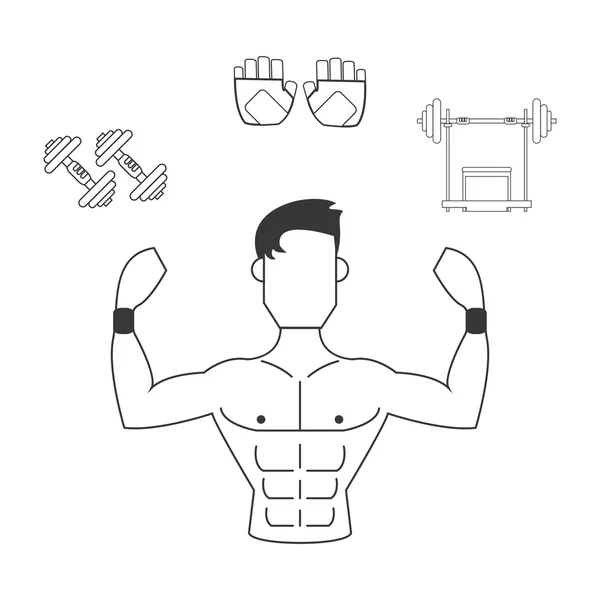 Gym and fitness icons design — Stock Vector