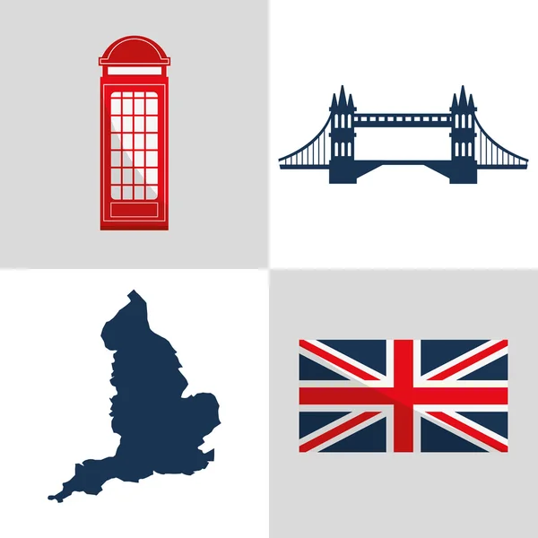 Londen bezienswaardigheden ontwerp — Stockvector