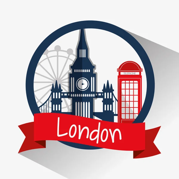 Londra landmarks design — Vettoriale Stock