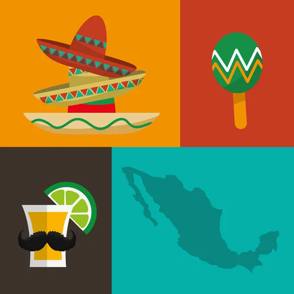 México hito diseño — Vector de stock