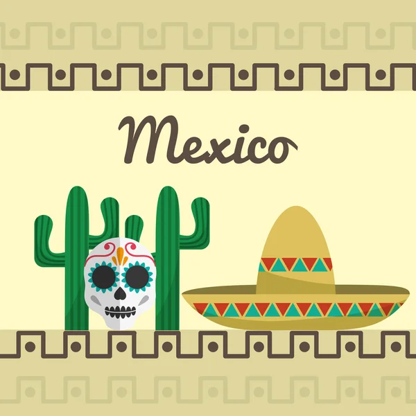 Дизайн достопримечательностей Мексики — стоковый вектор