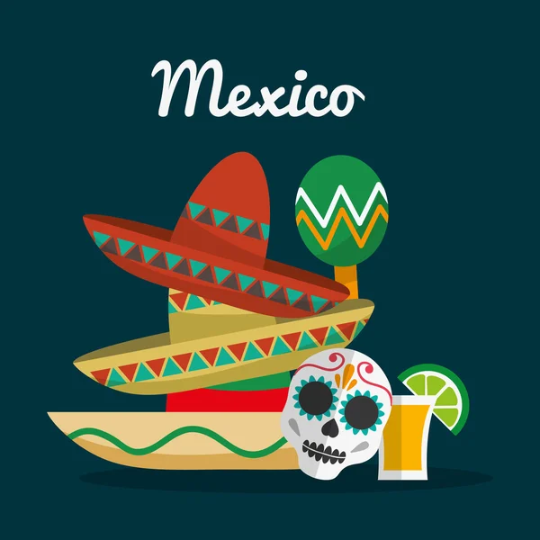 Mexico bezienswaardigheden ontwerp — Stockvector