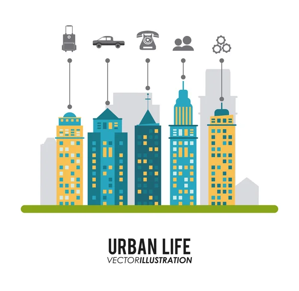 Diseño de vida urbana — Vector de stock