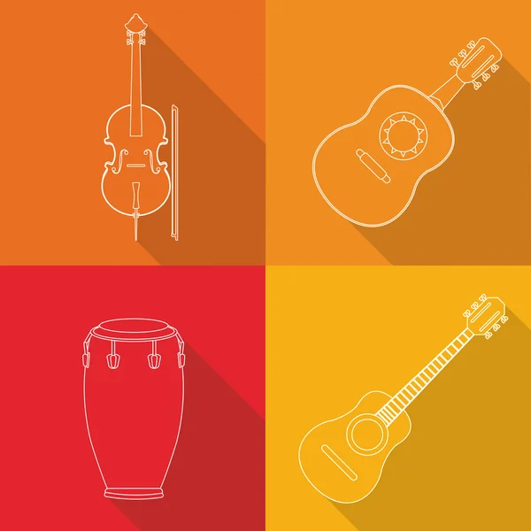 Diseño de instrumentos de música — Vector de stock