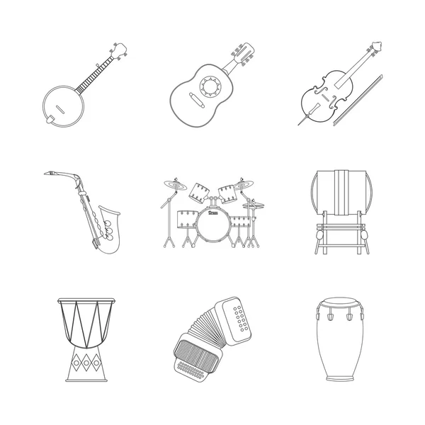 Music instrument design — Stock Vector