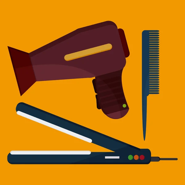 Conception d'icônes de coiffeur — Image vectorielle