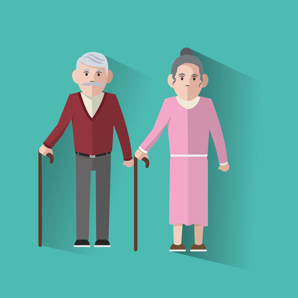 Дизайн бабушки и дедушки, векторная иллюстрация
