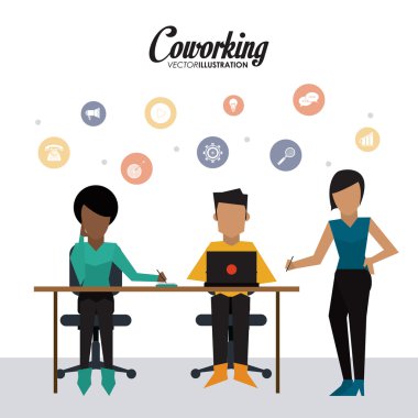 Coworking simgesi tasarım