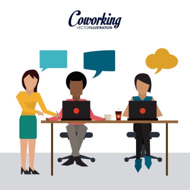 Coworking simgesi tasarım