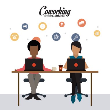 Coworking simgesi tasarım