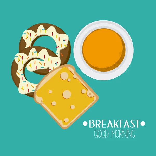 Desain makanan sarapan - Stok Vektor