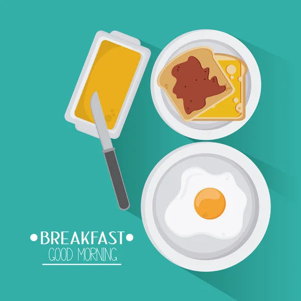 Kahvaltı yemek tasarım — Stok Vektör