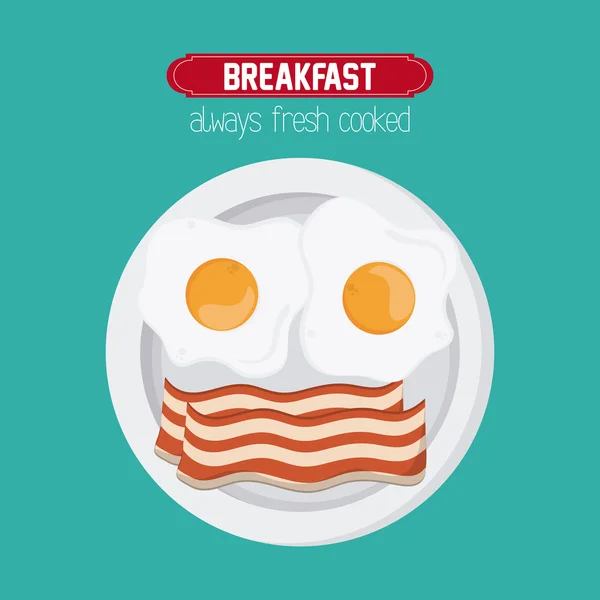 Kahvaltı yemek tasarım — Stok Vektör