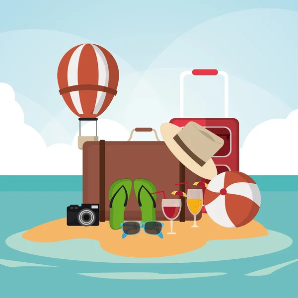 Vacaciones y diseño de verano — Vector de stock