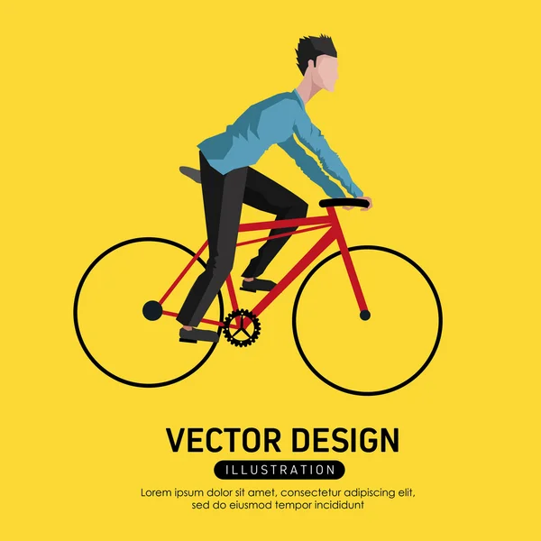 Design de estilo de vida bicicleta — Vetor de Stock