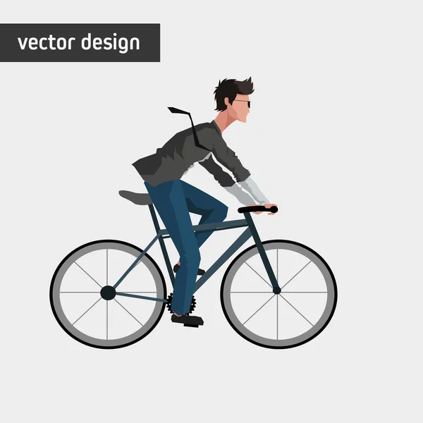 Estilo de vida bicicleta diseño — Vector de stock