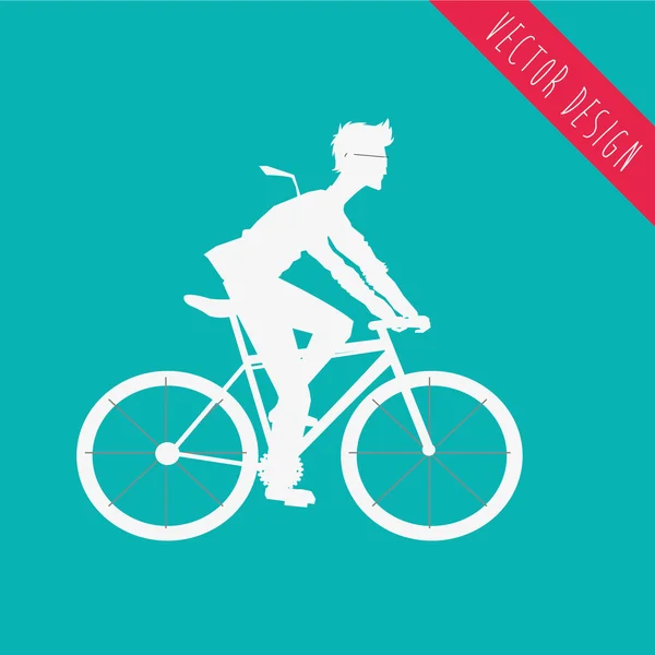 Estilo de vida bicicleta diseño — Vector de stock