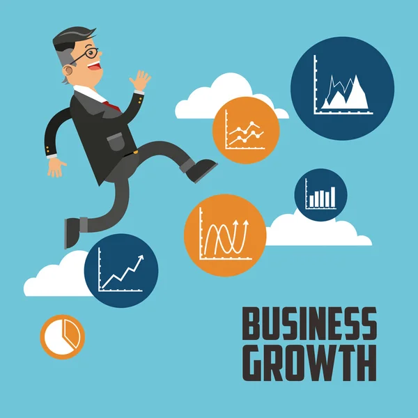 Diseño de crecimiento empresarial — Vector de stock