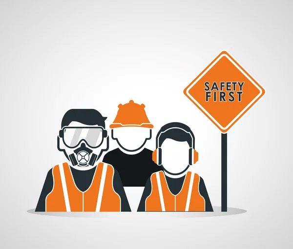 Progettazione delle icone di sicurezza sul lavoro — Vettoriale Stock