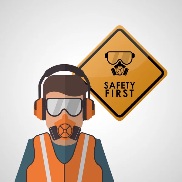 Safety at work icon design — Stock Vector