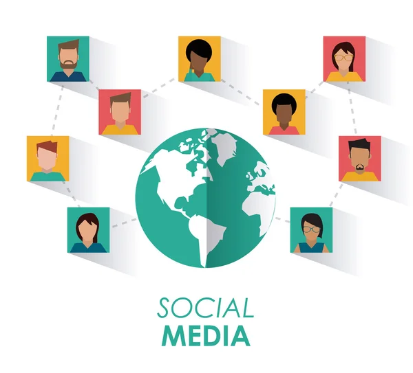 Sosyal Medya tasarım — Stok Vektör