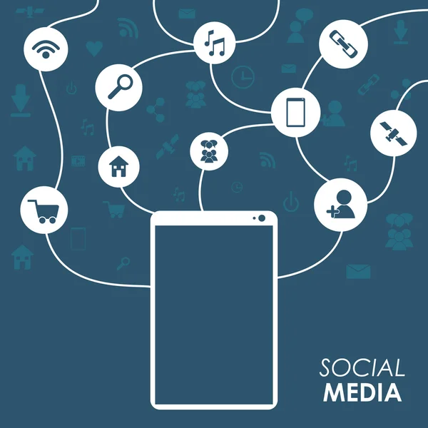 Projekt media społeczne — Wektor stockowy