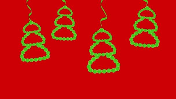 Pietra preziosa stile verde alberi di Natale — Video Stock