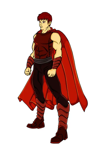 Roter Superheld — Stockvektor