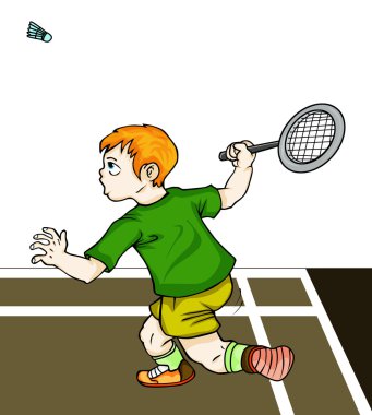 Badminton oynama çocuk