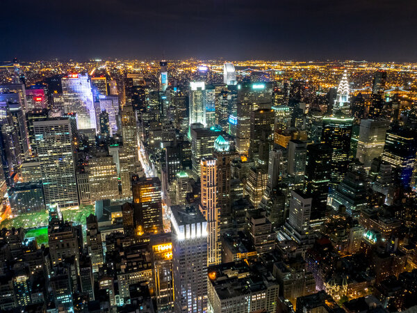Manhattan New York at night a great view, USA