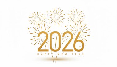 Gerçekçi 2026 altın sayı ve siyah arka planda şenlikli konfeti. Vektör tatil illüstrasyonu. Mutlu yıllar 2026. Yeni yıl süsü. Süslü dekorasyon ögesi