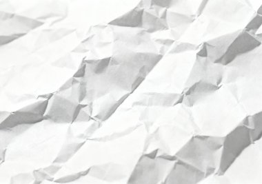 Boş bir beyaz krema kağıdı buruşmuş defter kağıdı, buruşuk yüzey kırışıklıkları, ve nazikçe buruşmuş beyaz krem kağıt, gerçekçi desenli grunge.