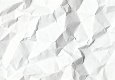 Boş bir beyaz krema kağıdı buruşmuş defter kağıdı, buruşuk yüzey kırışıklıkları, ve nazikçe buruşmuş beyaz krem kağıt, gerçekçi desenli grunge.