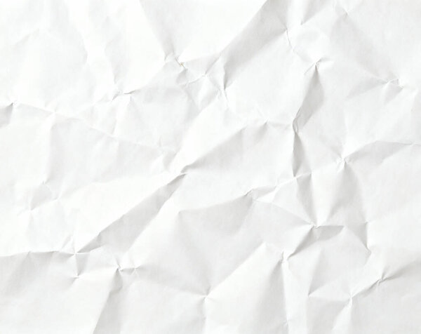 A blank sheet of white cream crumpled notebook paper, wrinkled surface creases, and gently wrinkled white cream paper, realistic textured grunge.
