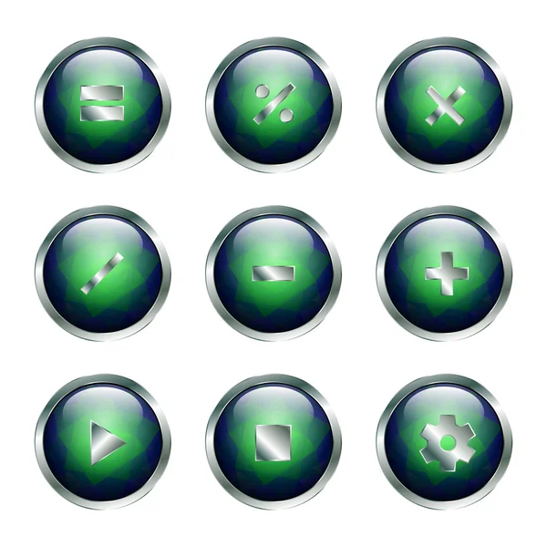 Set of media buttons for design — Stock Vector