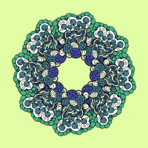 Mandala de elementos florales — Vector de stock