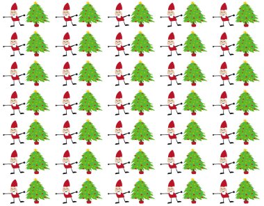 Noel Baba ve chrismas ağaç seamless modeli