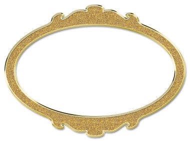 Beyaz arka plan üzerinde izole altın yuvarlak çerçeve